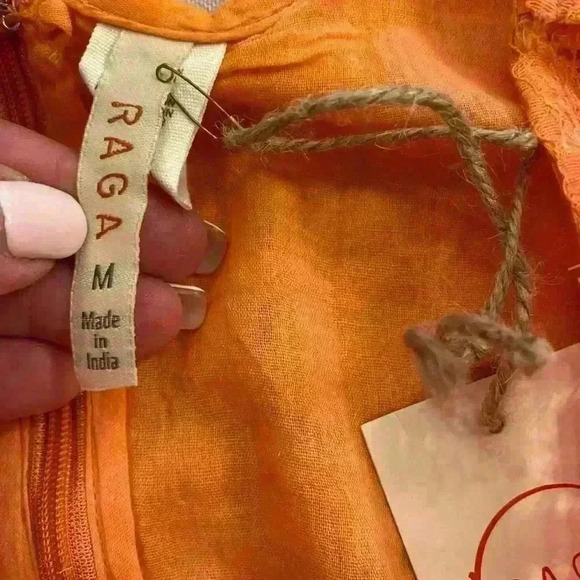 Anthropologie Raga Women's Sleeveless Lace Feminine Orange Mini size‎ M - Picture 6 of 13